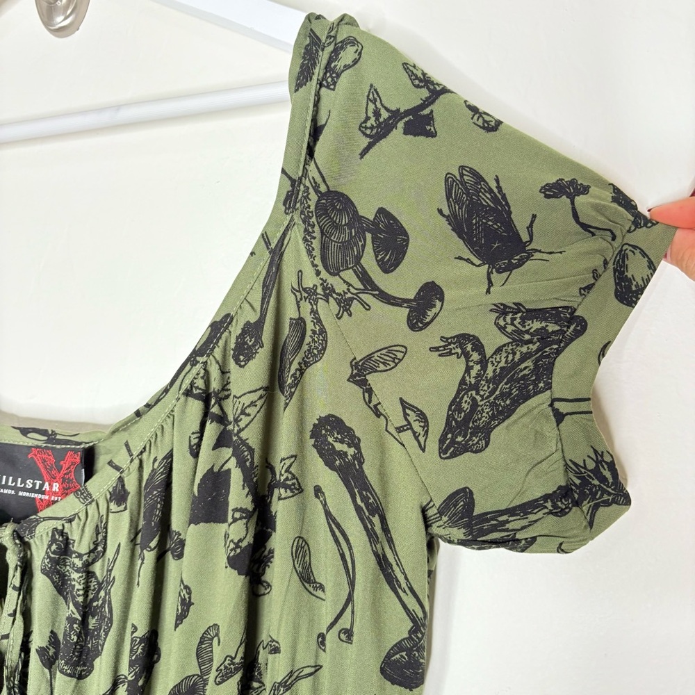 Killstar Forestine Green Maxi Off The Shoulder Dress Whimsy Fairy Grunge 4XL - Picture 5 of 9